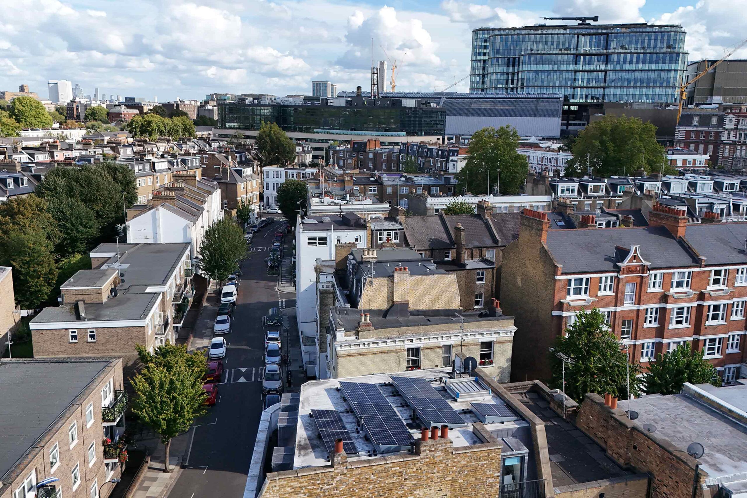 Installing solar panels at our London studio